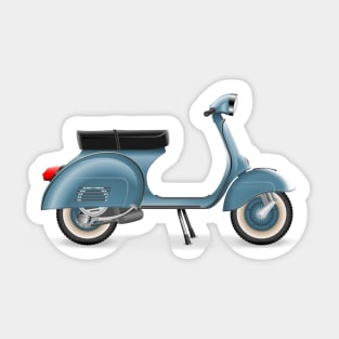 Classic motorcycle scooter in blue metal Sticker